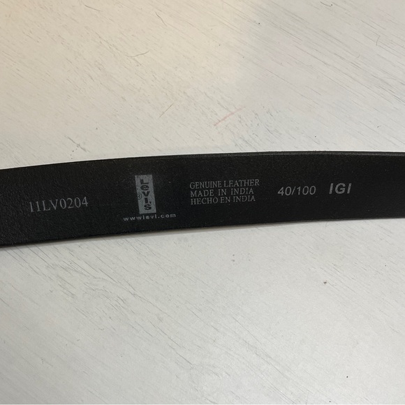 LEVI STRAUSS Genuine Leather Casual Belt Black Size 40 - Picture 5 of 8